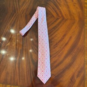 Lilly Pulitzer Men’s Silk Tie Pink White Shell Print Preppy Neck Tie